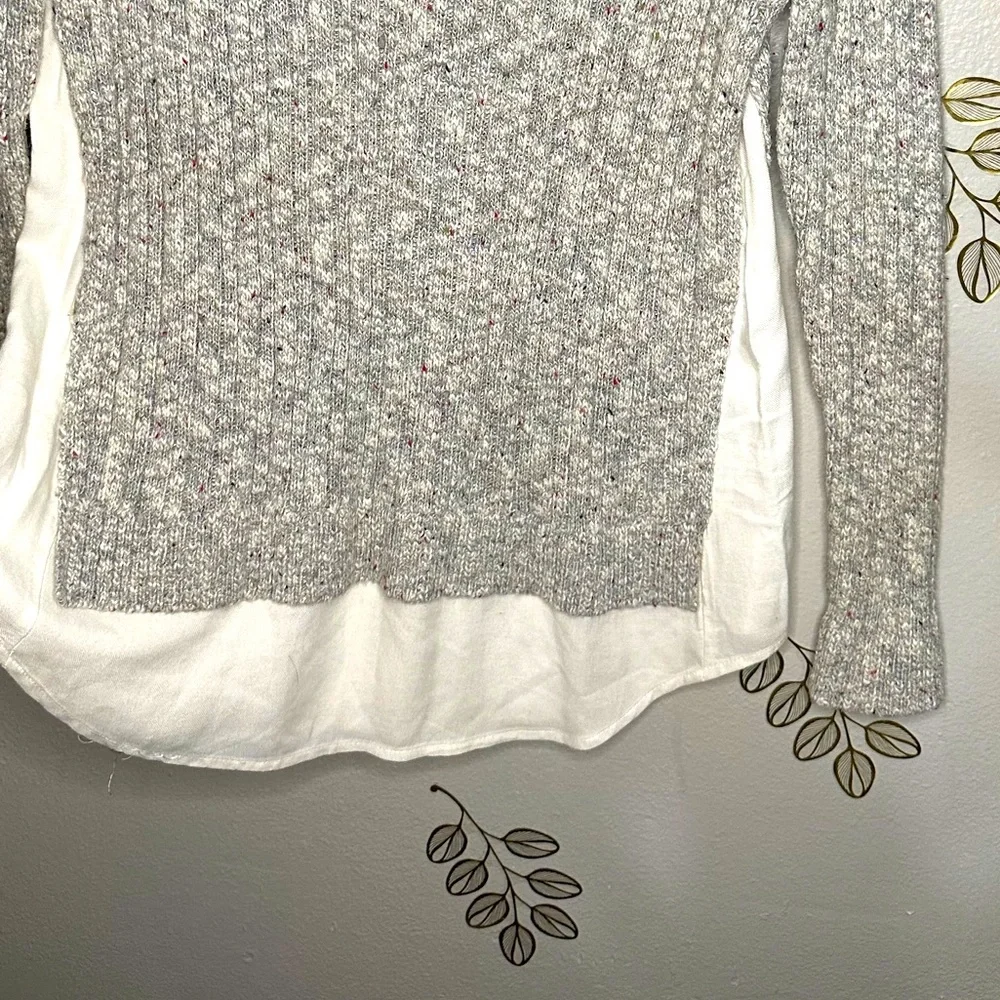 NWOT KENSIE marled gray and white ribbed sweater off white bottom medium